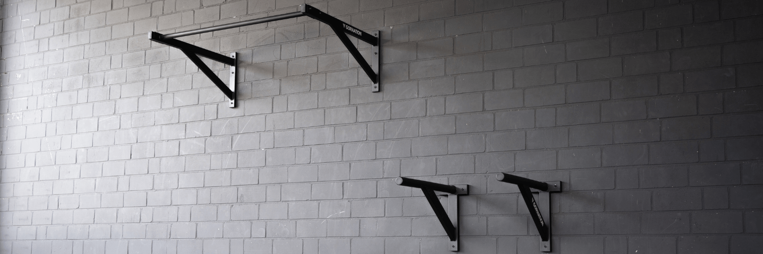 GORNATION wallmounted Pull Up Bar and Dip Bar hanging at the wall