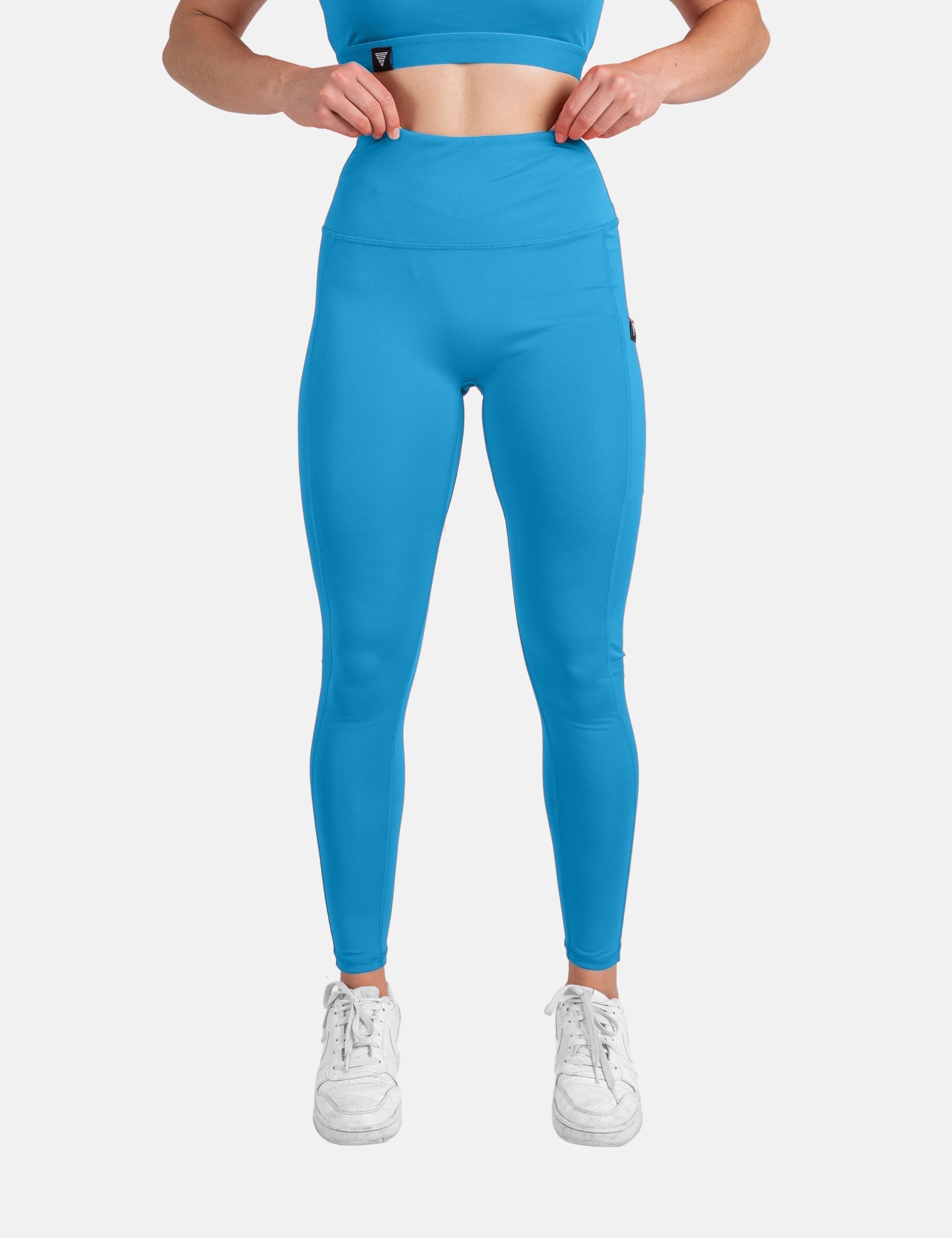 Tights Bright Workout Clothes Performance Leggings Women Cyan