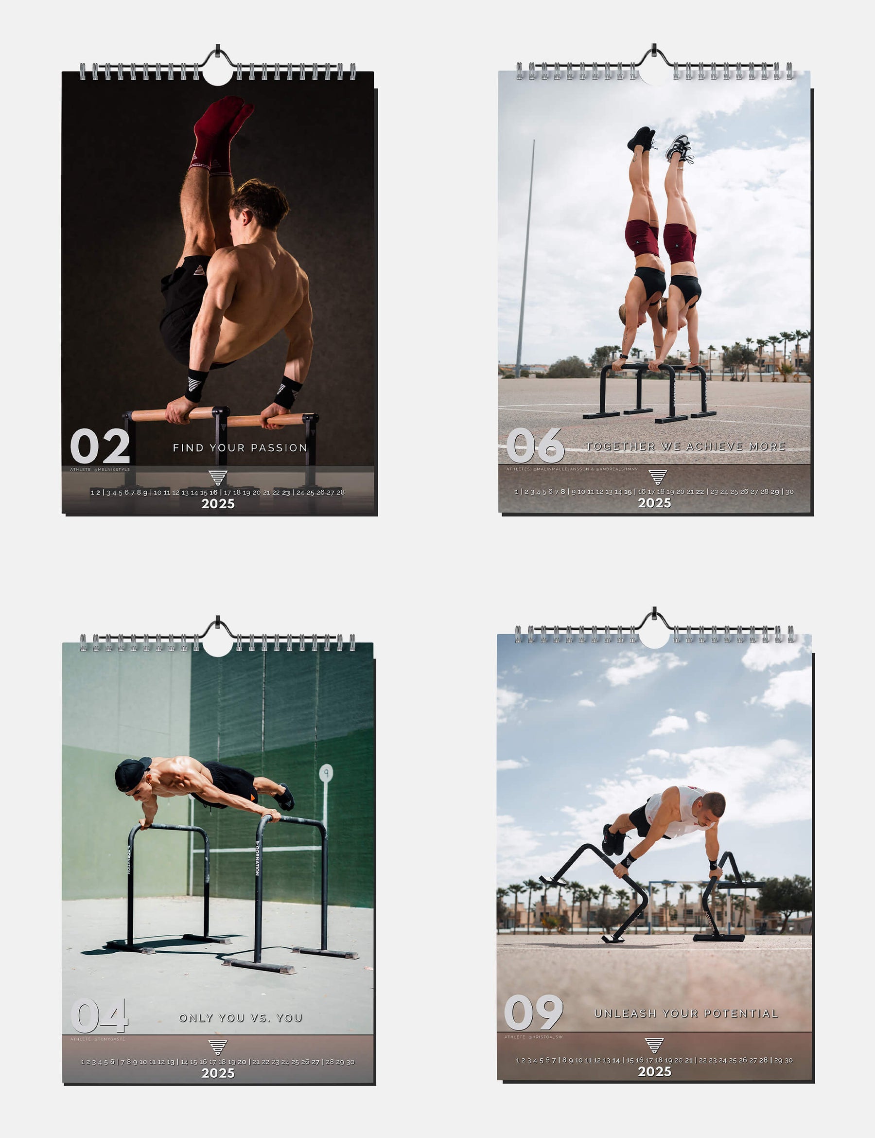 Calendario da parete Calisthenics 2026