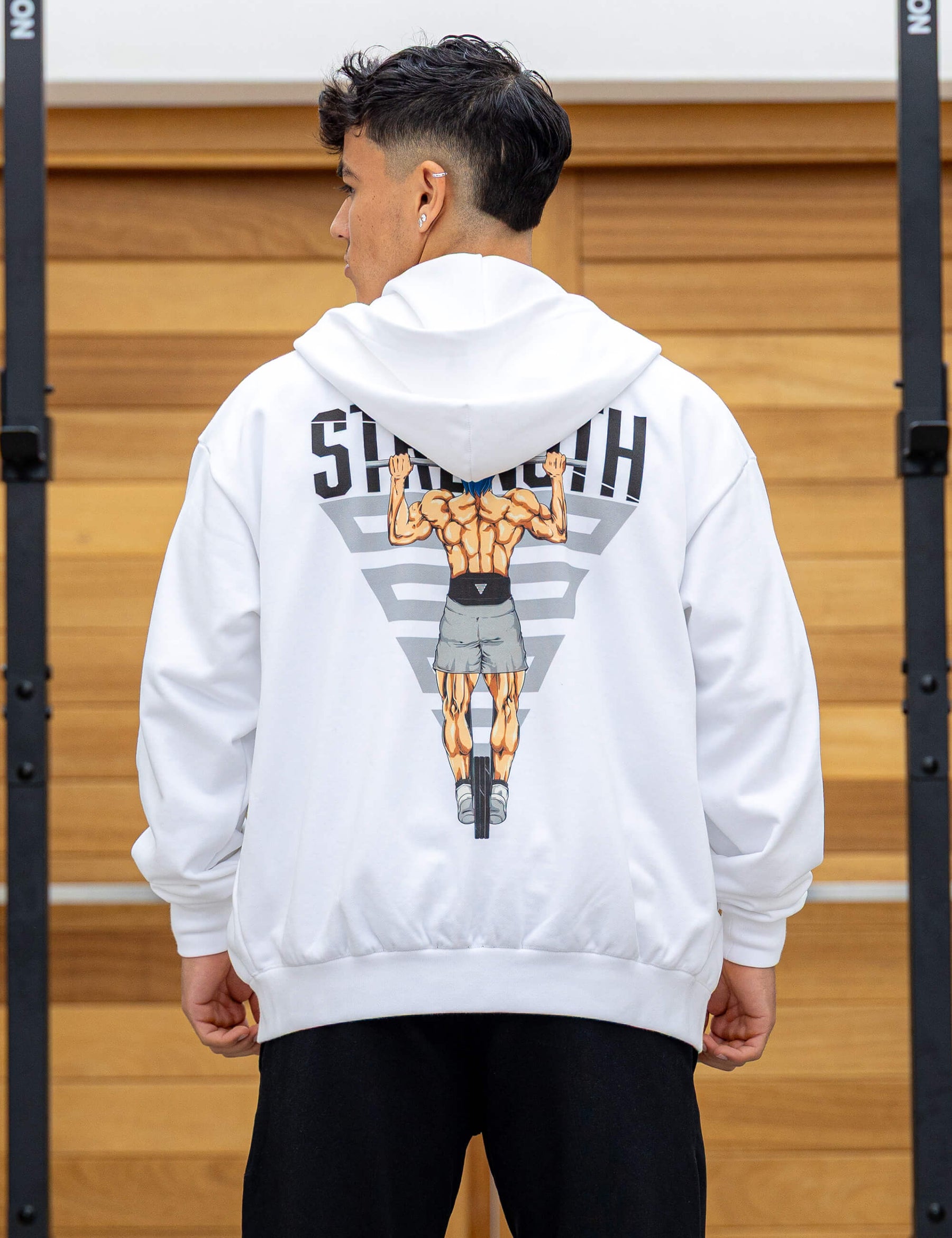 Felpa Oversize con Cerniera Anime Strength