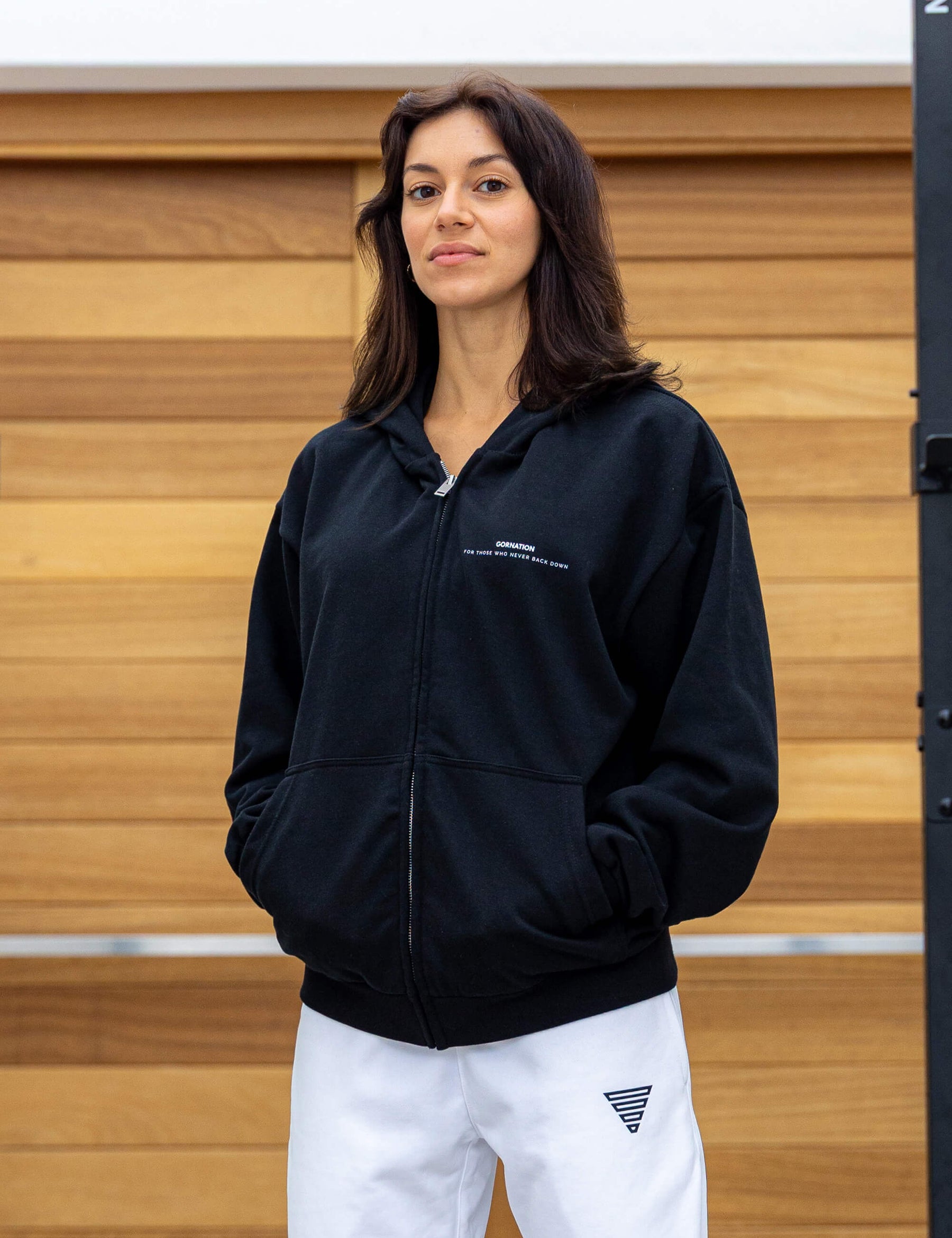 Felpa Oversize con Cerniera Anime Strength