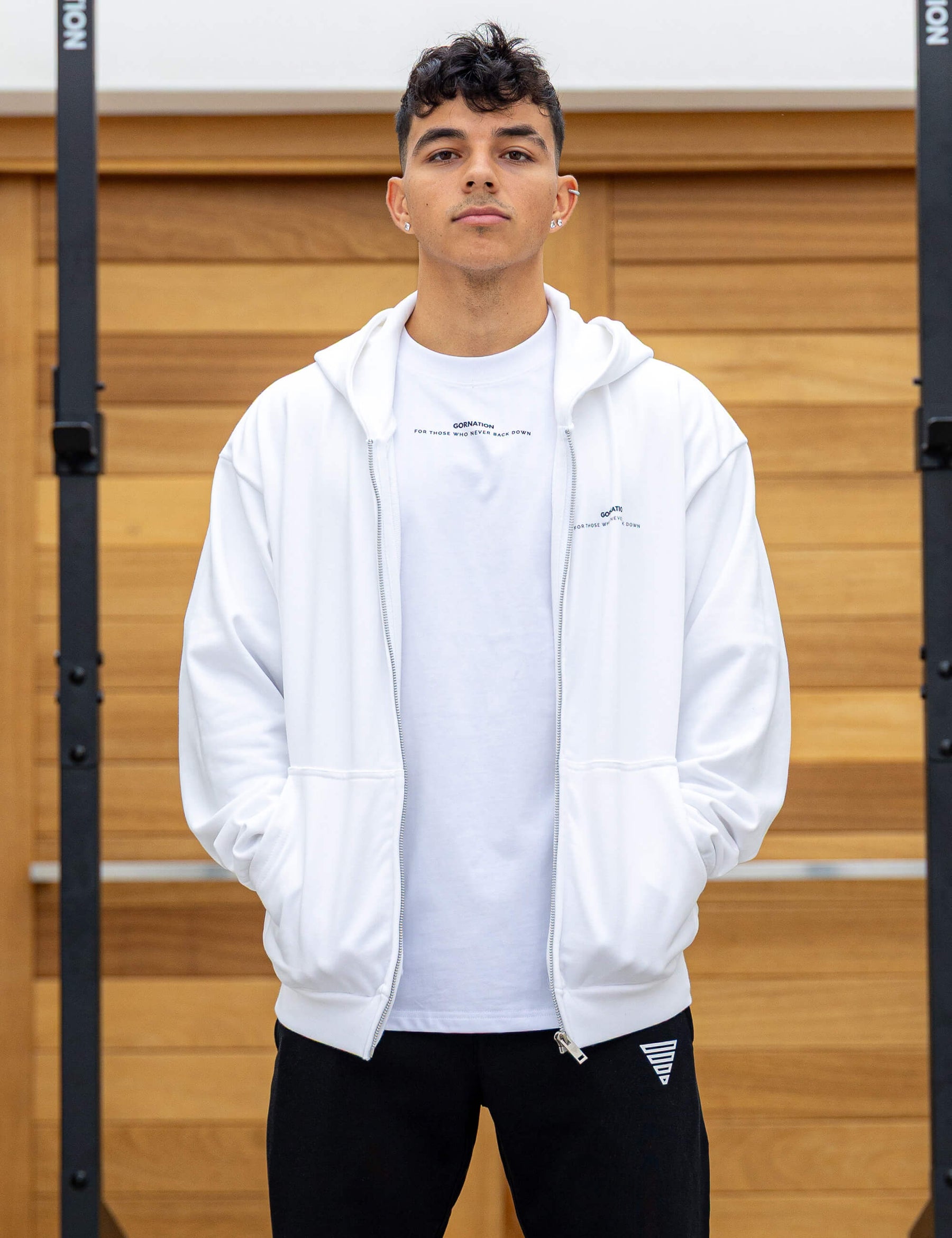 Felpa Oversize con Cerniera Anime Strength