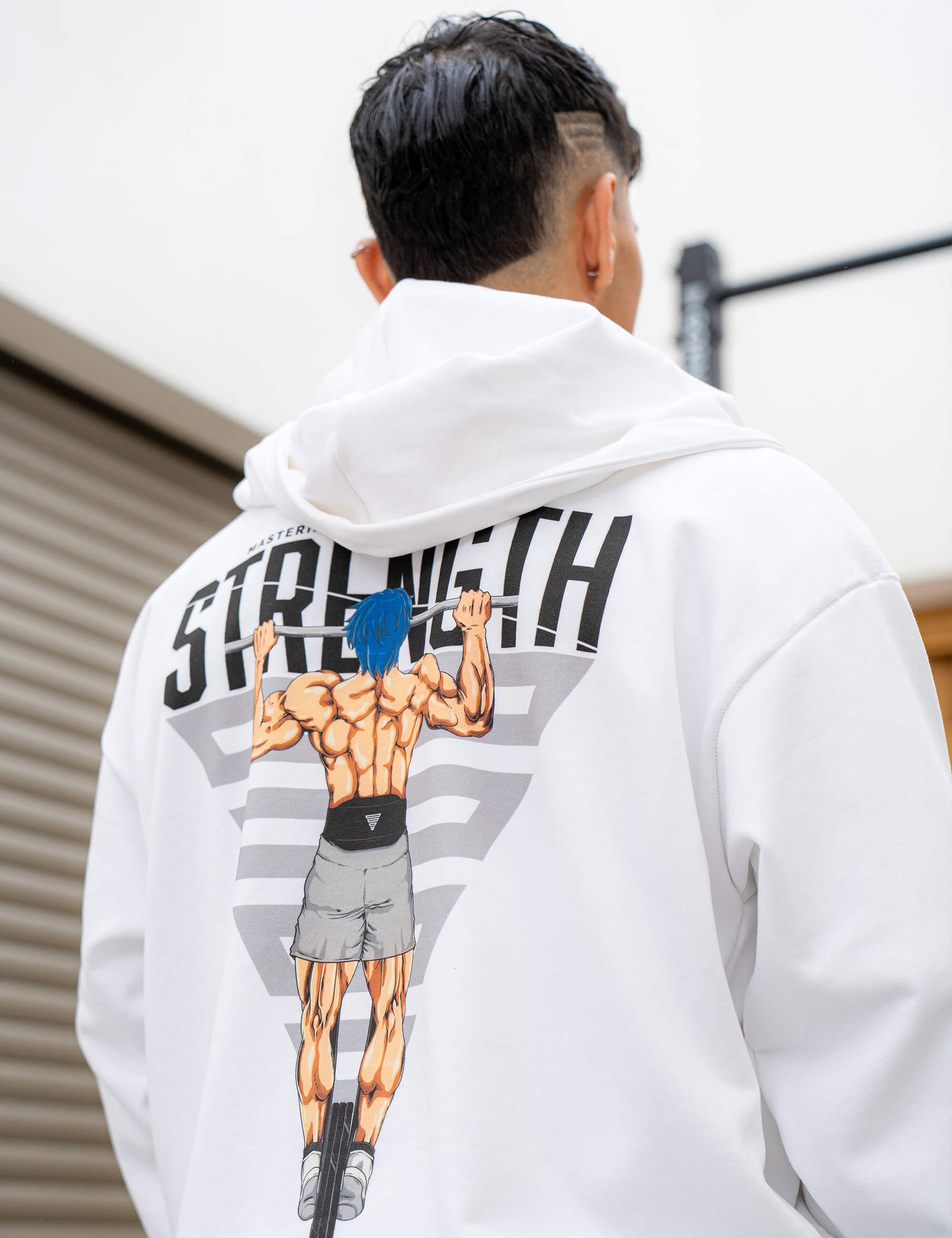 Felpa Oversize con Cerniera Anime Strength