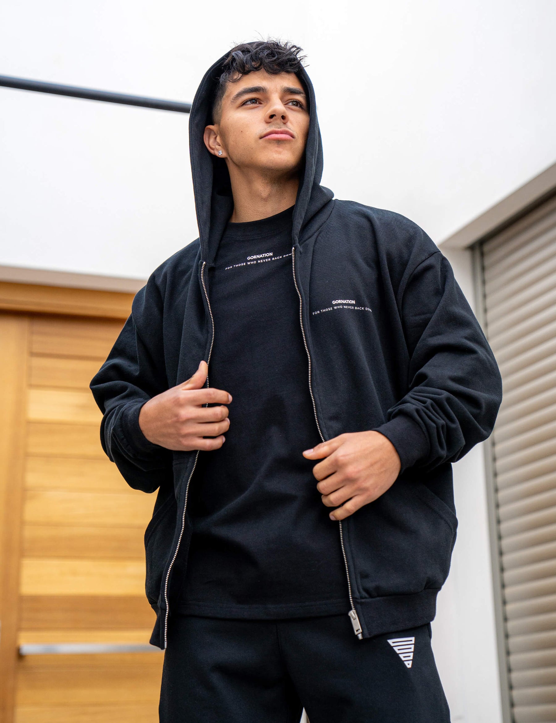 Felpa Oversize con Cerniera Anime Strength