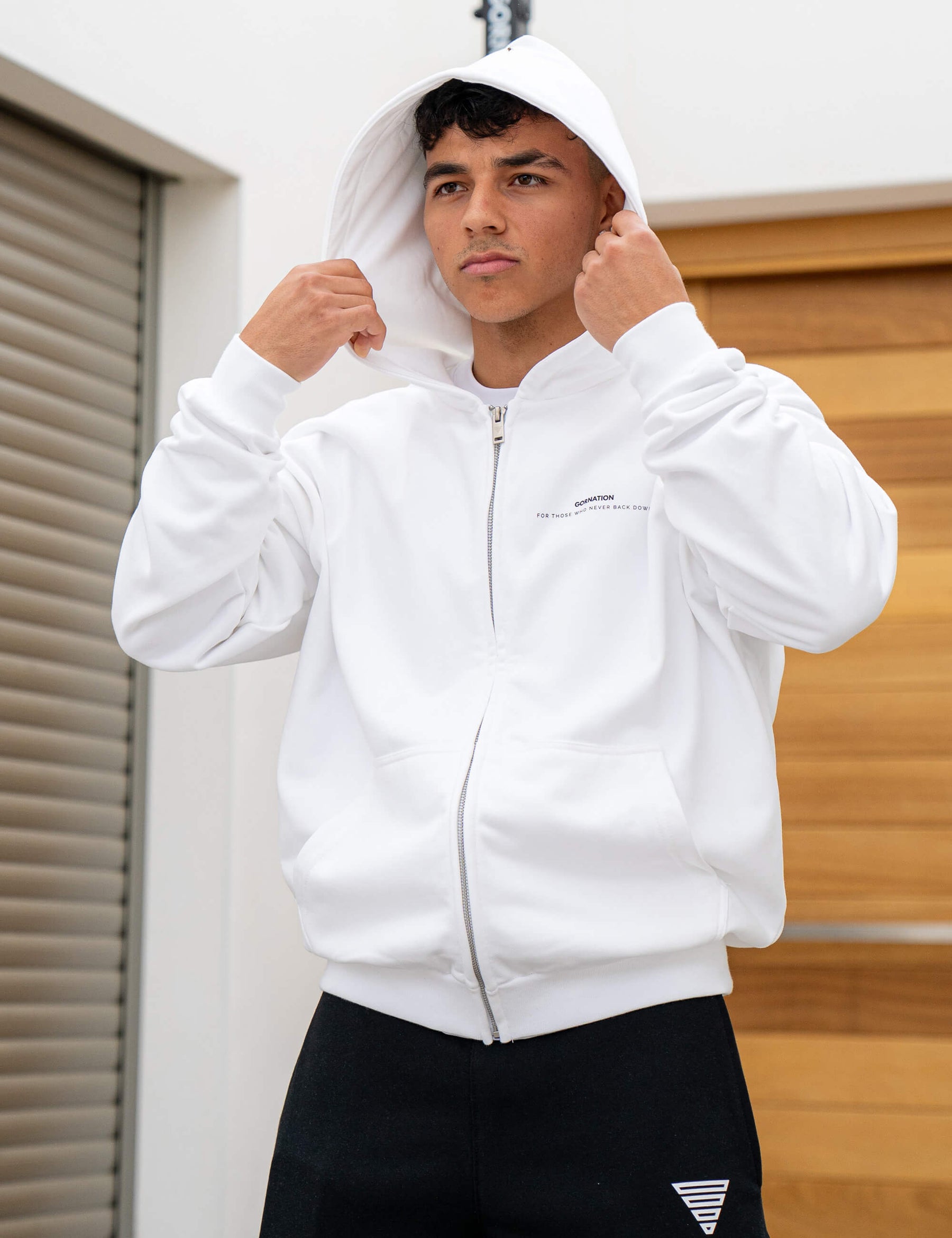 Felpa Oversize con Cerniera Anime Strength