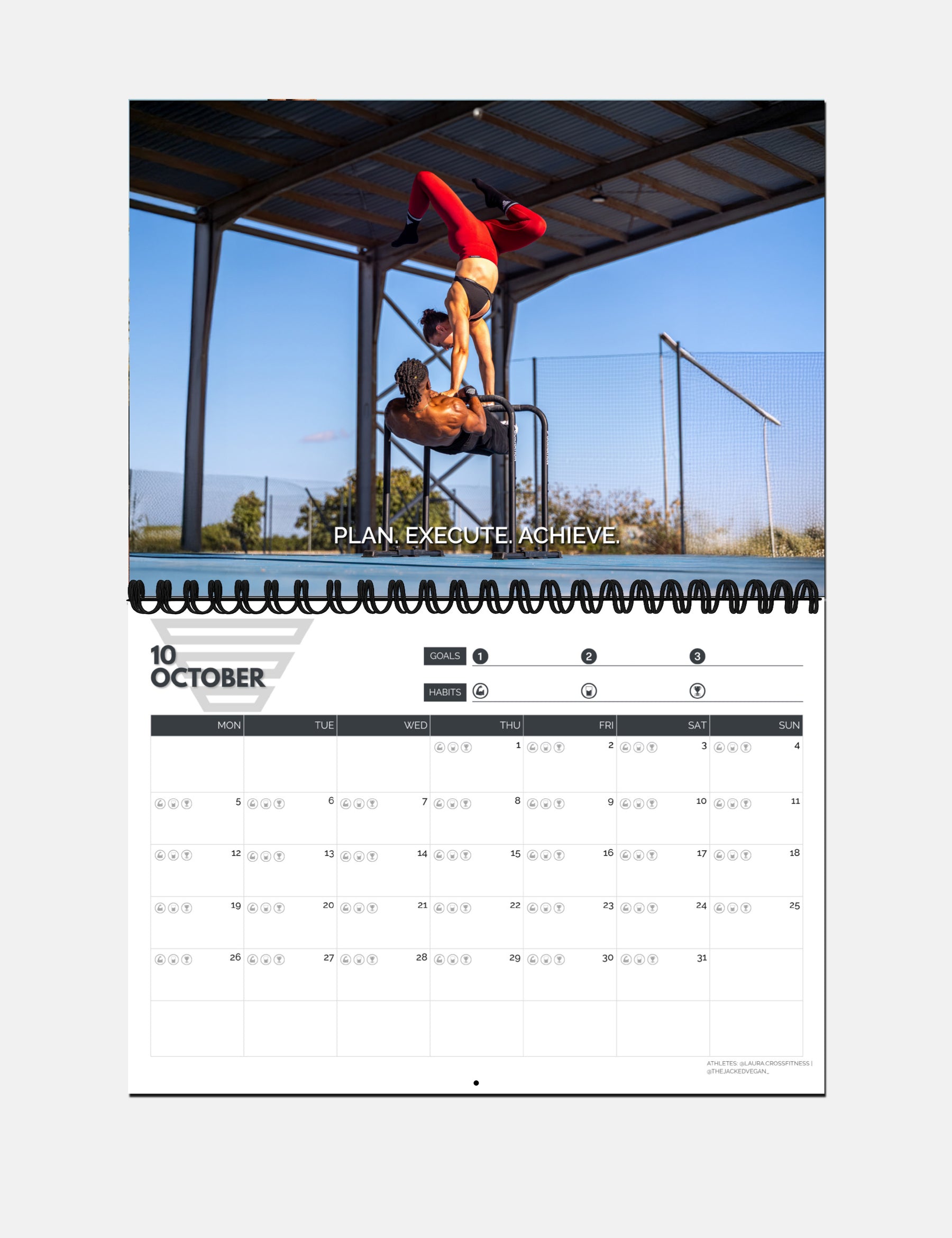 Calendario da parete Calisthenics 2026