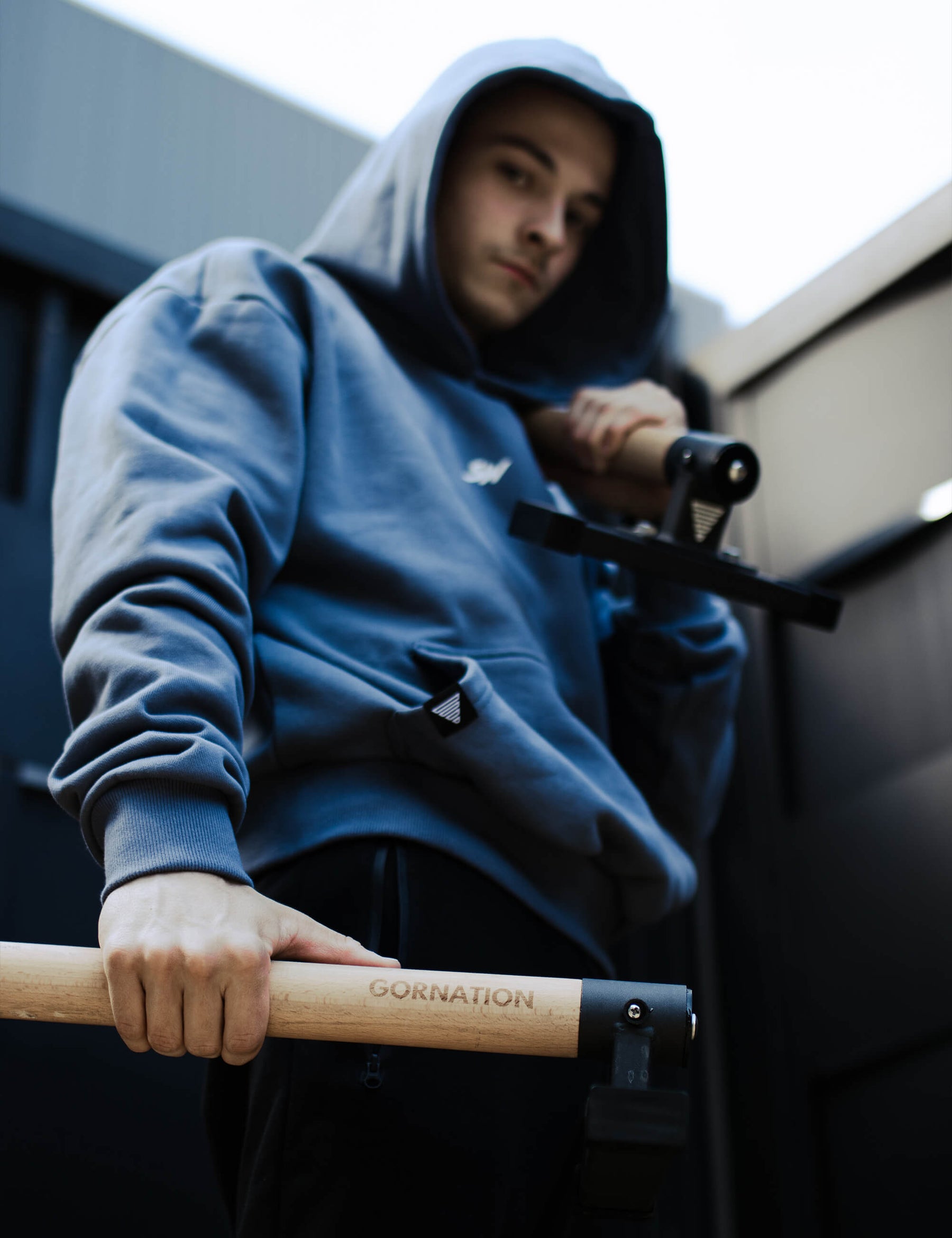 Felpa con Cappucio Oversized Street Workout Uomo