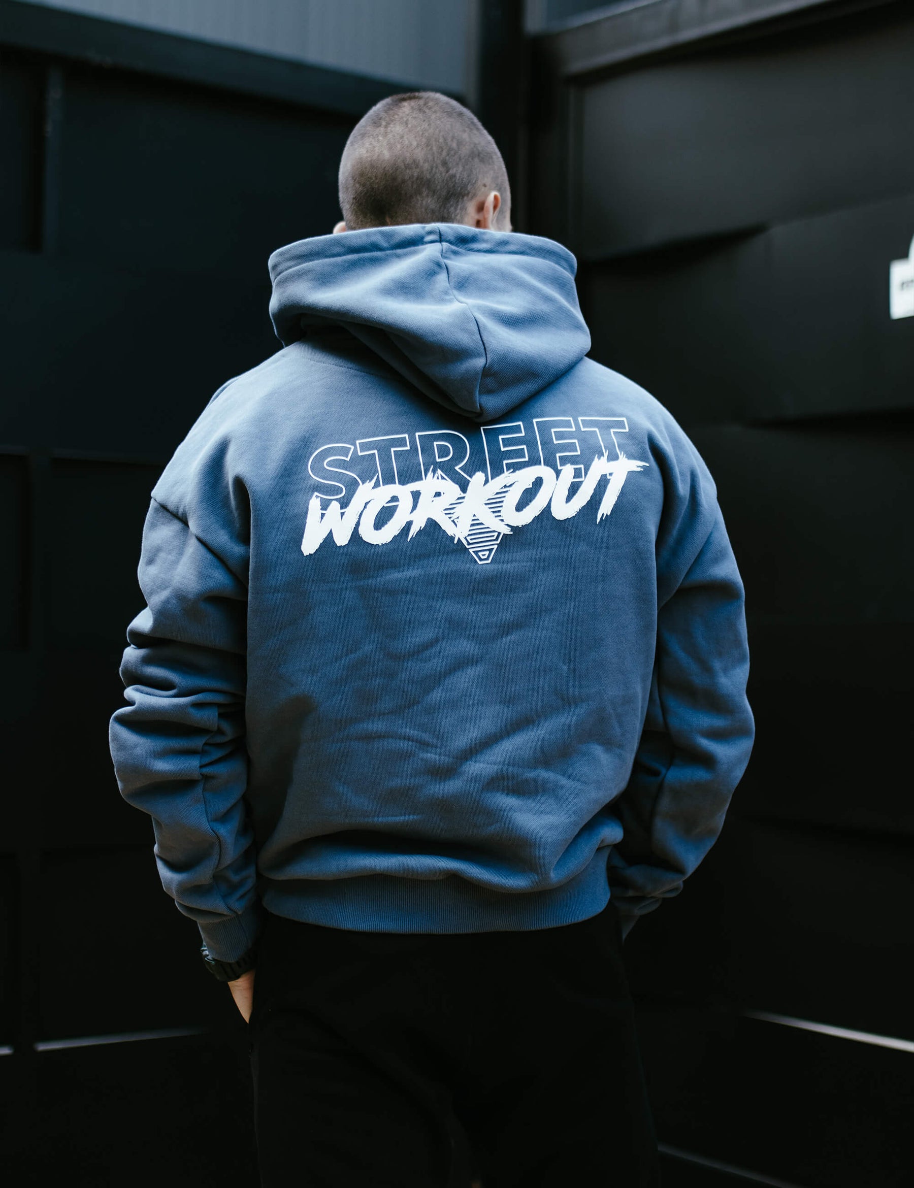 Felpa con Cappucio Oversized Street Workout Uomo