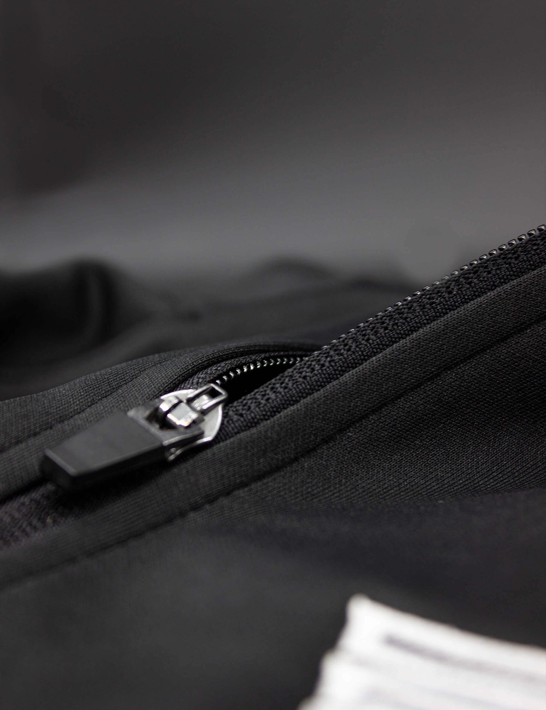 Detail shot of black calisthenics jacket