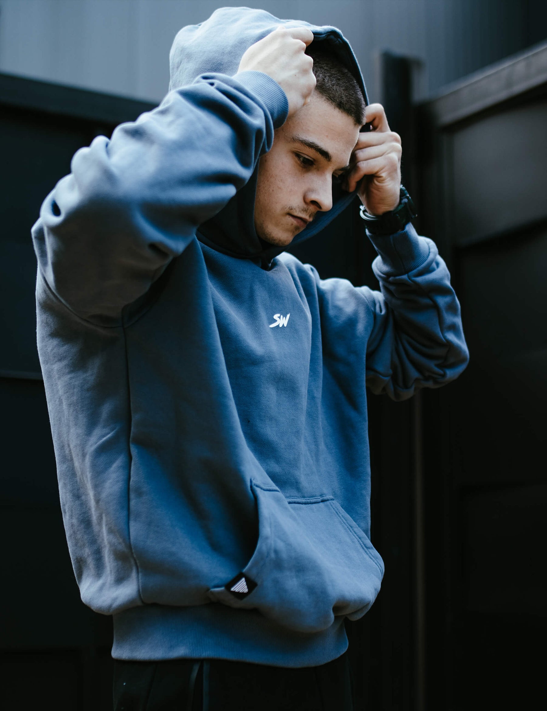 Felpa con Cappucio Oversized Street Workout Uomo