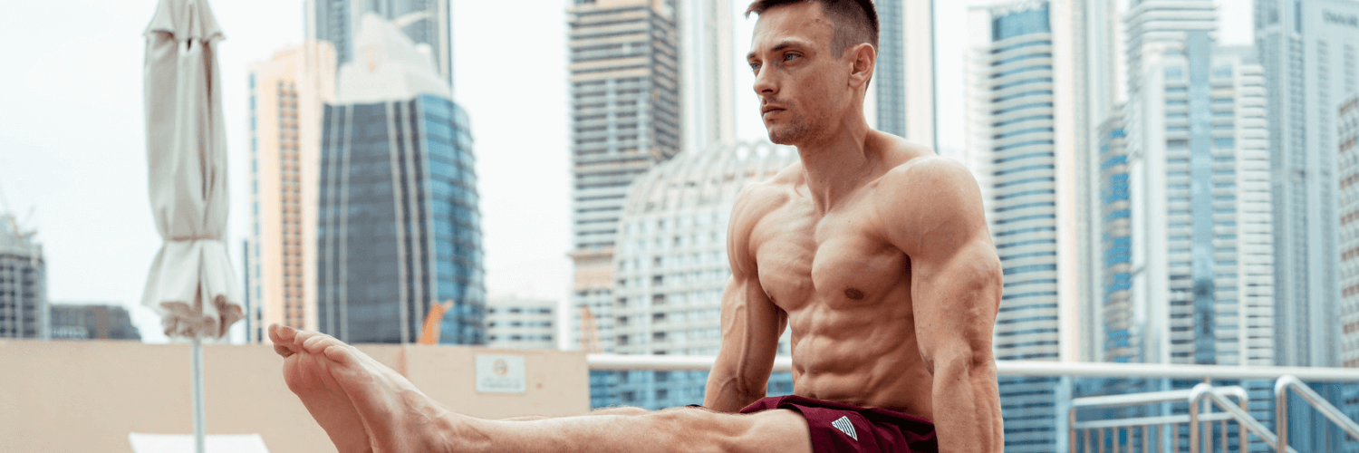 GORNATION athlete performs L-Sit with GORNATION equipment in dubai