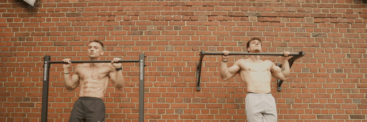 GORNATION athletes performing pull ups with the GORNATION Pull Up Station and Wall Mounted Pull Up Bar