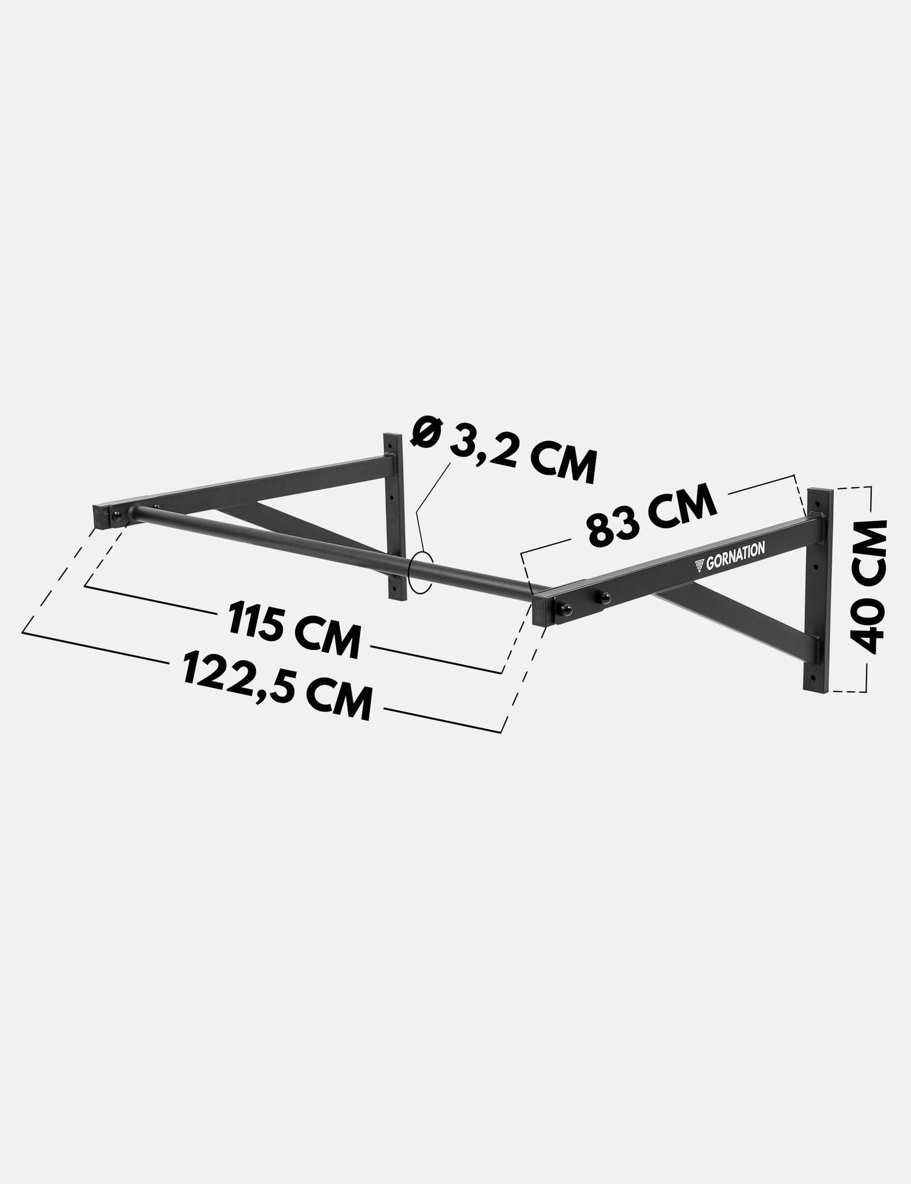 Wall Mounted Pull Up Bar Large