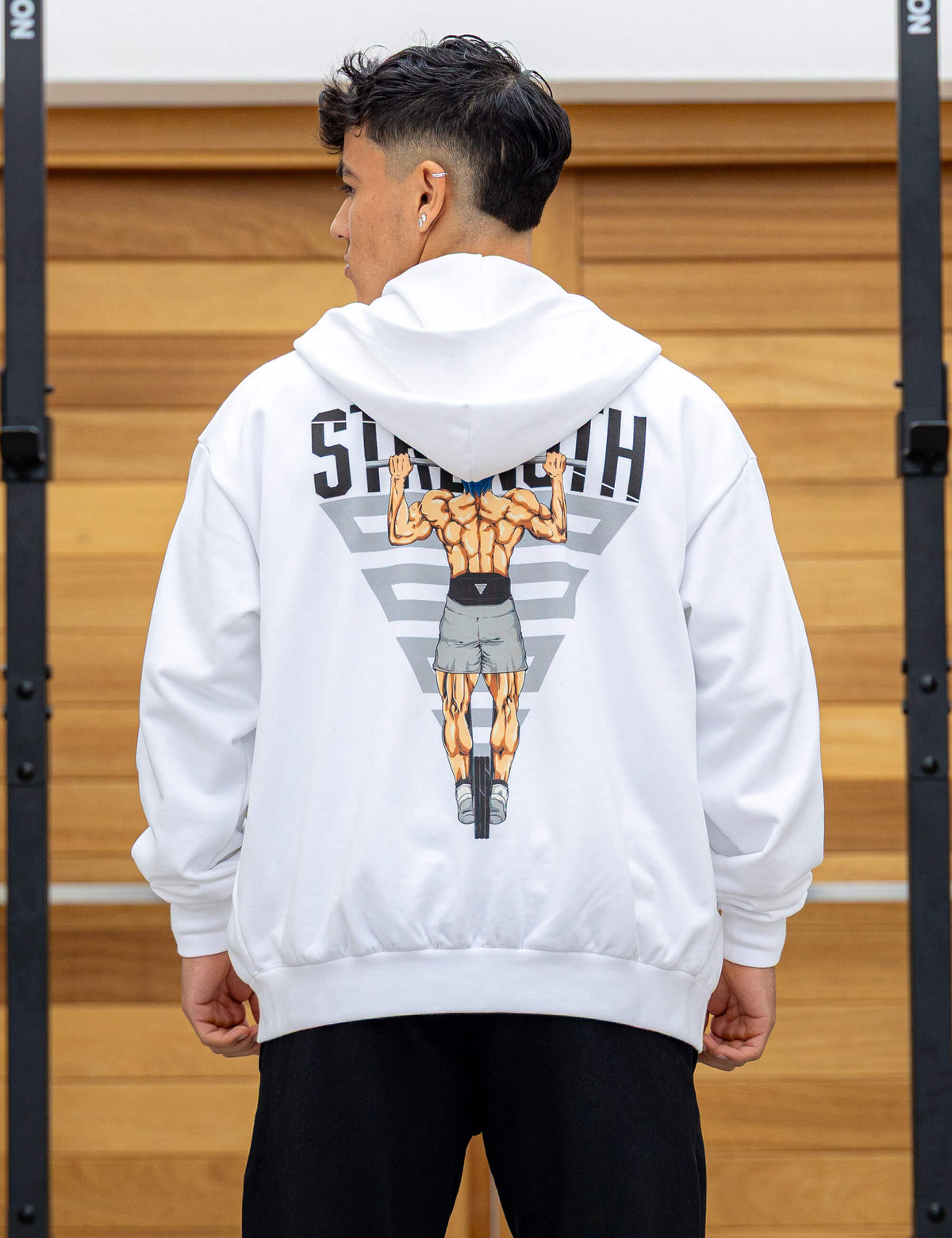 Felpa Oversize con Cerniera Anime Strength