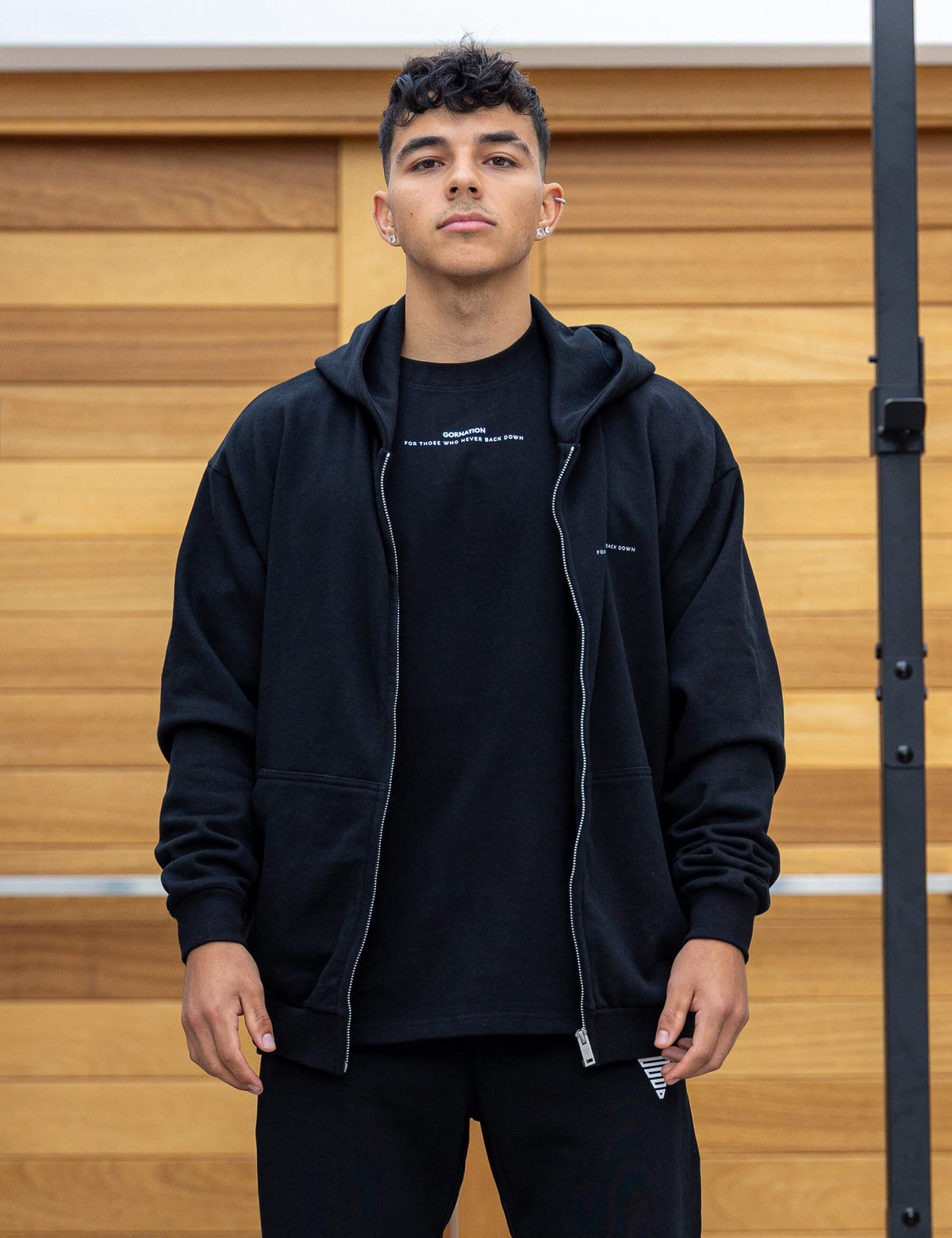 Felpa Oversize con Cerniera Anime Strength