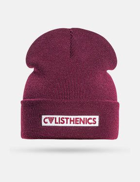 High quality burgundy Calisthenics beanie from gornation. detailed overview from the product by Gornation.