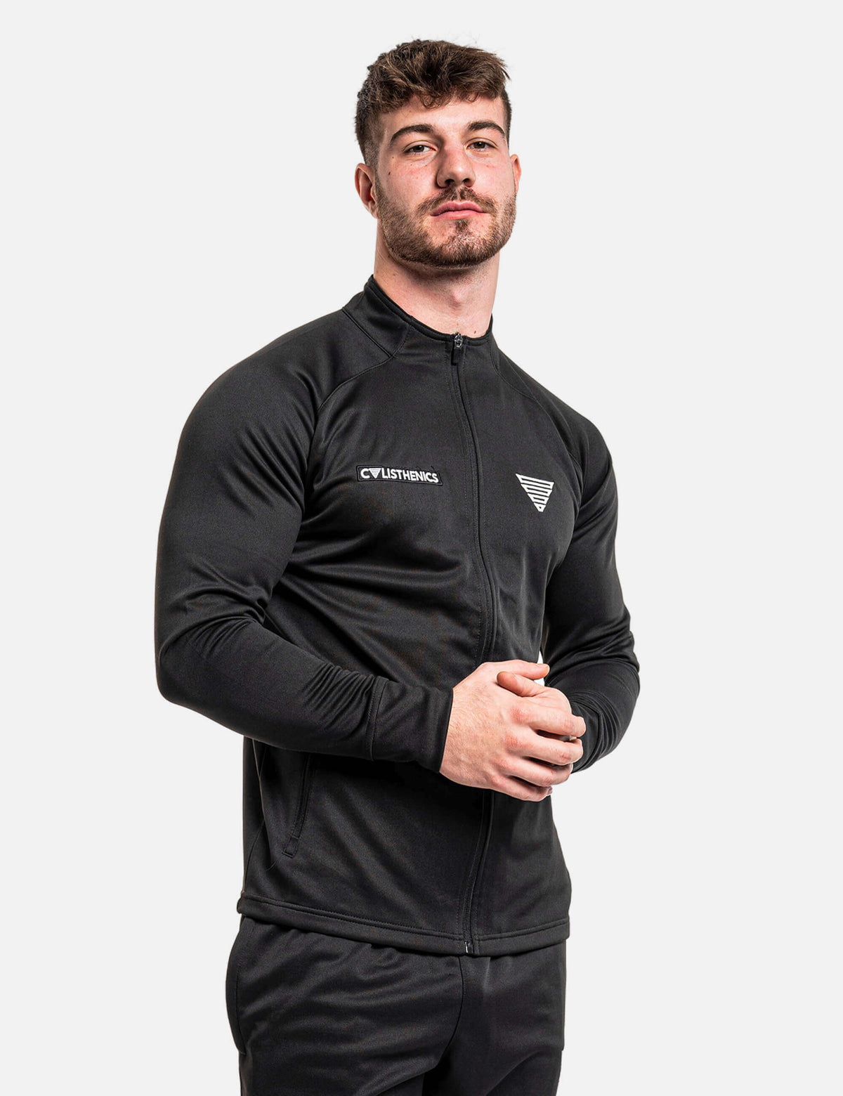 product photo of calisthenics jacket in black front side