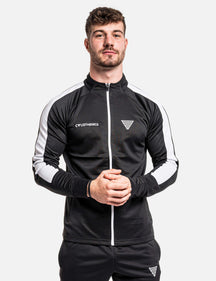 product photo of calisthenics jacket in black/white front side