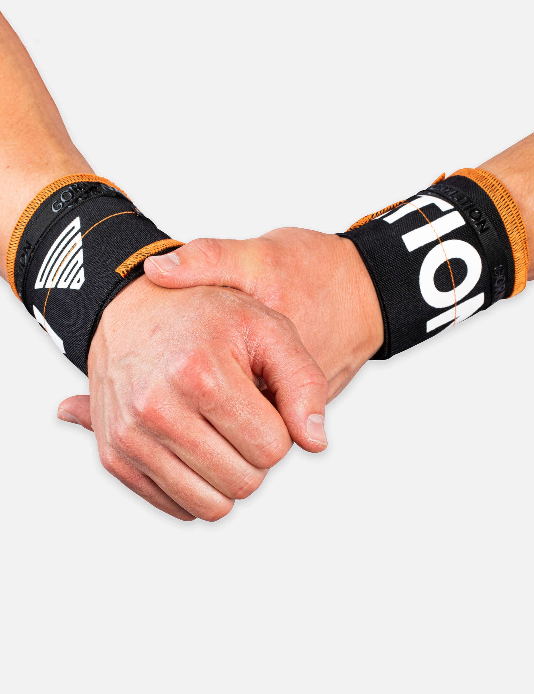 Black Orange Gornation Wrist wraps with tight fit, adjustable wristband for wrist support and injury prevention