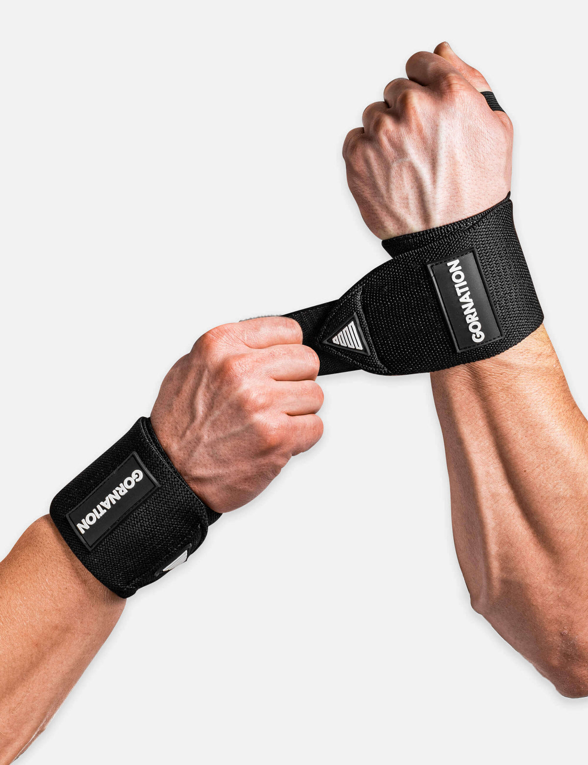 Black power wrist wraps to improve stability and get more power moves. To improve stability and injury prevention.
