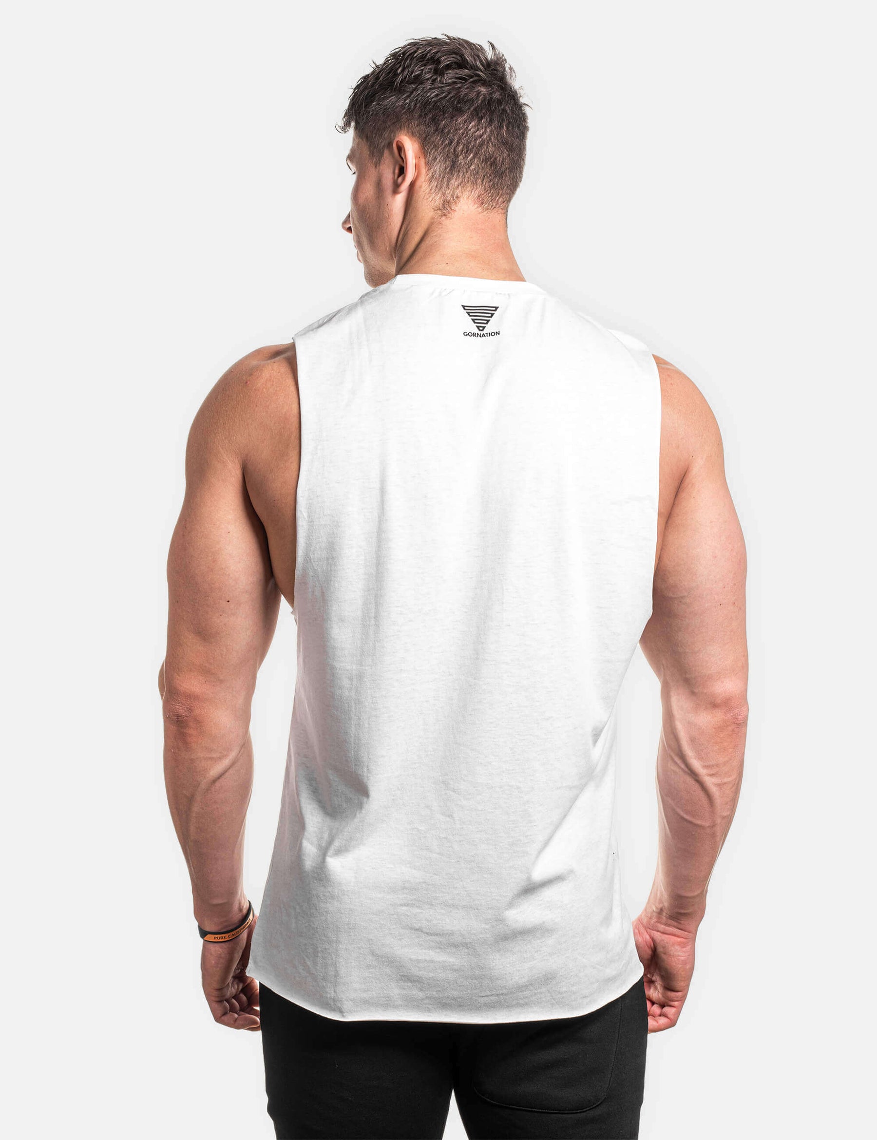 Vintage Tank Top white by GORNATION. Back view