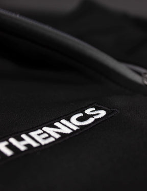 Detail shot of black/grey calisthenics jacket